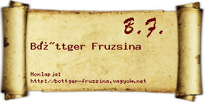 Böttger Fruzsina névjegykártya